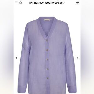 Monday Swimwear Purple Tunic Button-Up Shirt